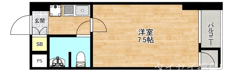 ＪＲ東西線 大阪城北詰駅 徒歩6分 9階建 築43年の間取り写真