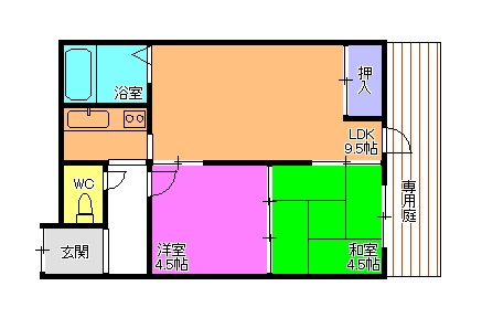 加古川市尾上町養田のアパートの間取り