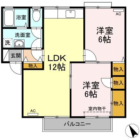 コスモタウン　H棟の間取り