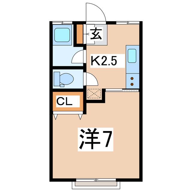 郡山市大槻町のアパートの間取り