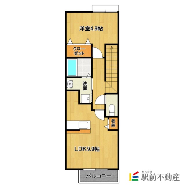 筑後市大字山ノ井のアパートの間取り