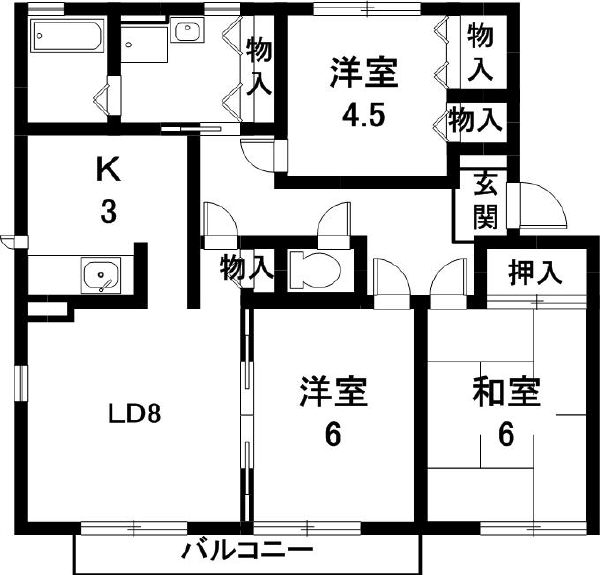 長久手市原邸のアパートの間取り