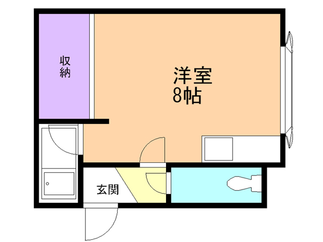 函館市柳町のアパートの間取り