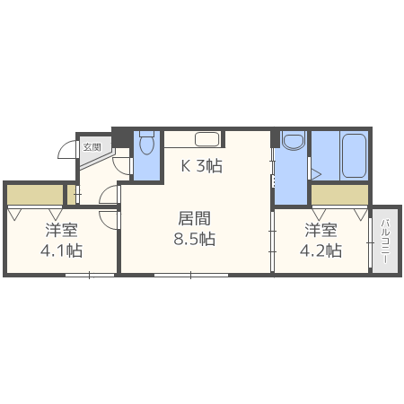 ファランドール手稲Iの間取り