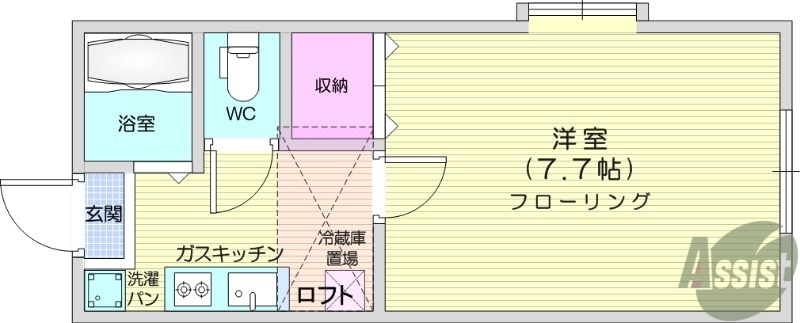 仙台市青葉区栗生のアパートの間取り