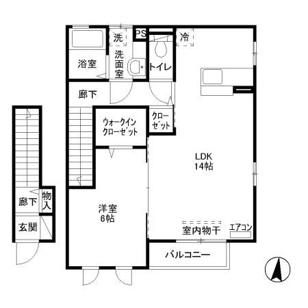 エルミタージュ　Ａの間取り