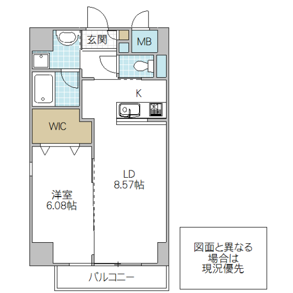 水戸市千波町のマンションの間取り