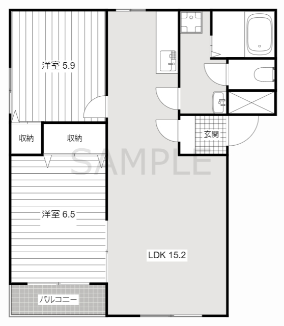 西尾市巨海町のアパートの間取り