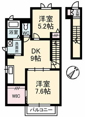 松江市黒田町のアパートの間取り