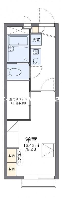 岡山市中区桜橋のアパートの間取り