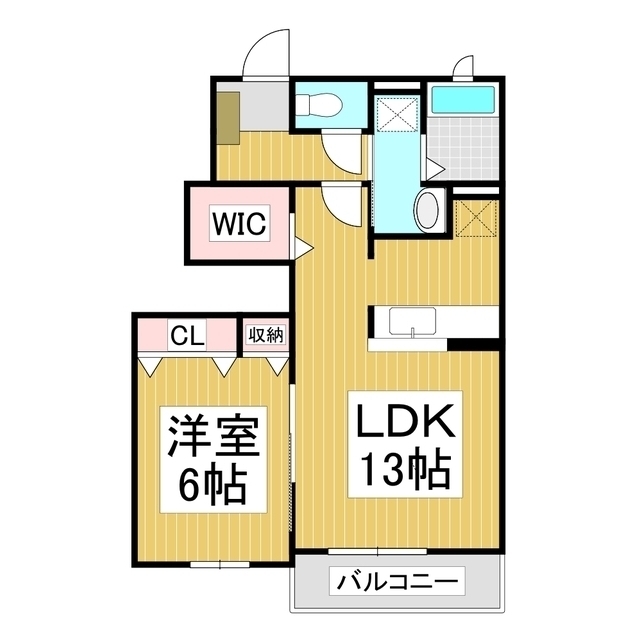 千曲市大字若宮のアパートの間取り