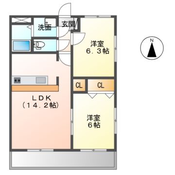 マリベールUTAZU・Iの間取り