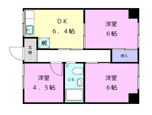 和歌山市中之島のマンションの間取り