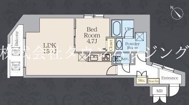 港区虎ノ門のマンションの間取り