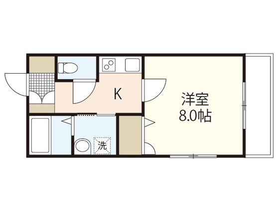 呉市焼山此原町のマンションの間取り