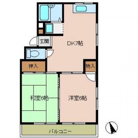 広島市西区南観音のマンションの間取り