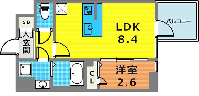 エスリード神戸三宮ヒルズの間取り