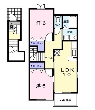 備前市香登西のアパートの間取り