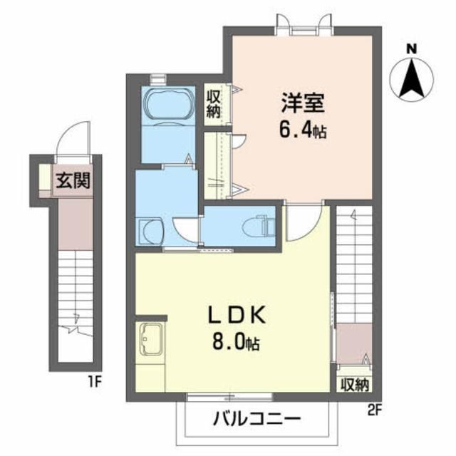 郡山市字桑野清水台のアパートの間取り