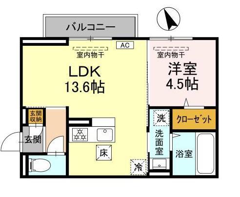 東広島市西条町寺家のアパートの間取り