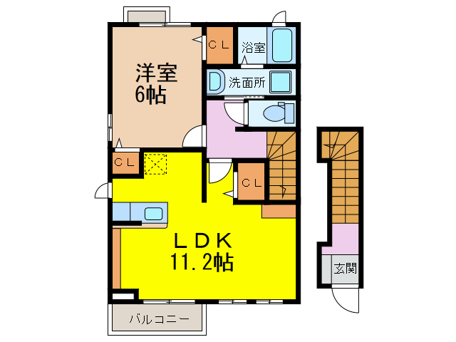 大村市古町のアパートの間取り