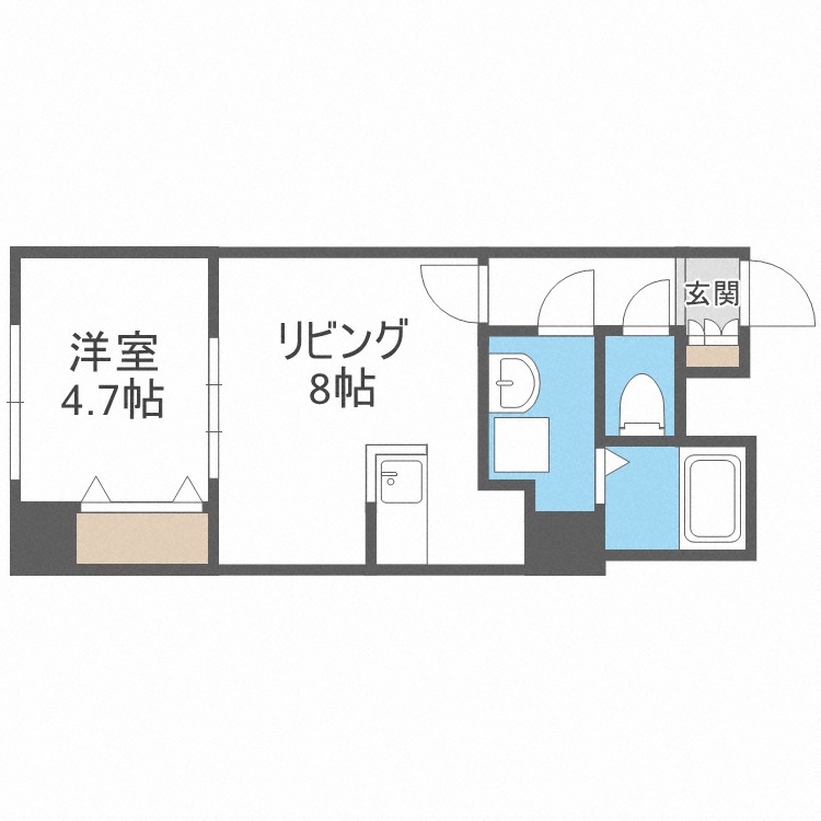 Ｅ－ｈｏｒｉｚｏｎ山鼻の間取り