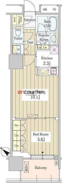 中野区東中野のマンションの間取り