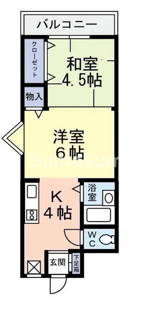 神戸市長田区五位ノ池町のマンションの間取り