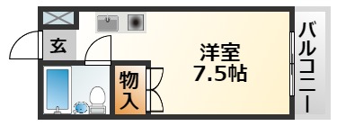 大阪市東淀川区大道南のマンションの間取り