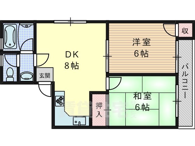 高槻市寿町のマンションの間取り