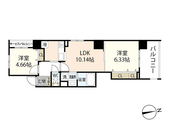 広島市中区加古町のマンションの間取り