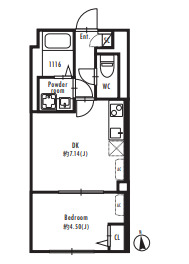 新宿区北新宿のマンションの間取り