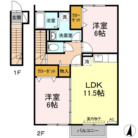 アンビックス利府壱番館の間取り