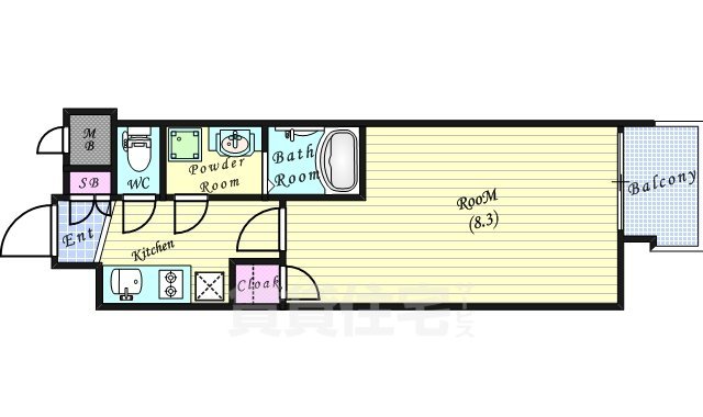 大阪市福島区吉野のマンションの間取り