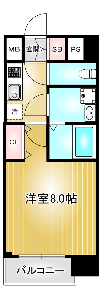 名古屋市西区那古野のマンションの間取り