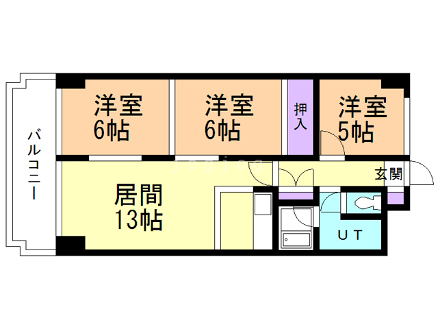 札幌市西区西町南のマンションの間取り