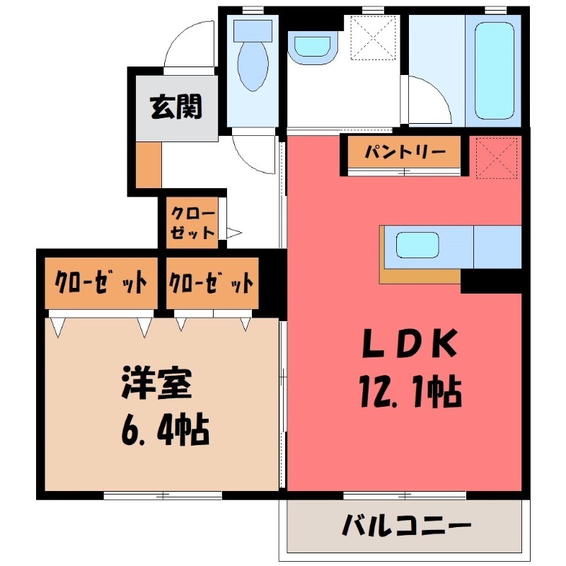 小山市大字平和のアパートの間取り