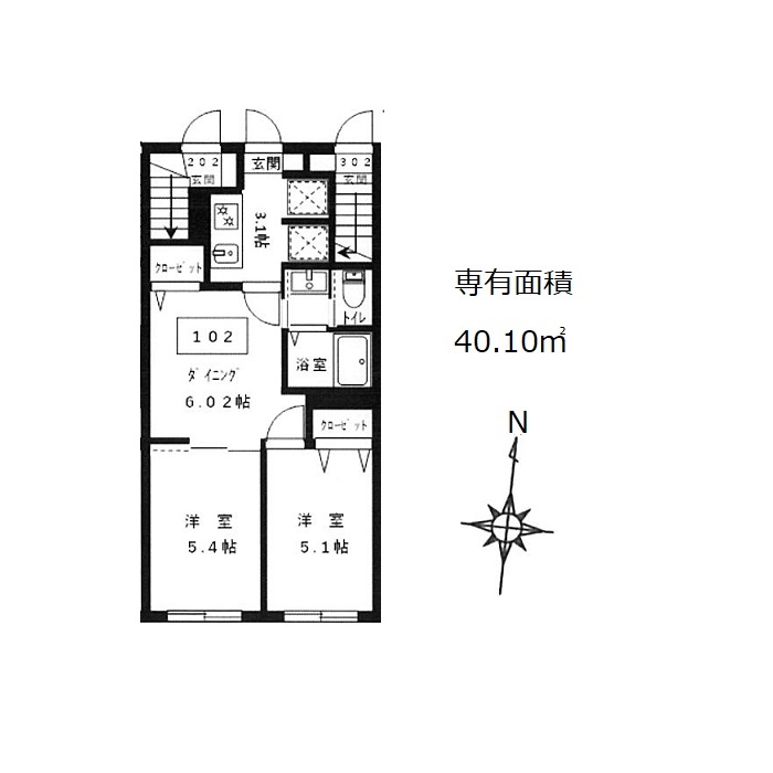 板橋区大谷口上町のアパートの間取り