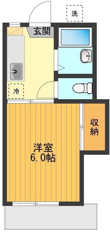 八王子市狭間町のアパートの間取り