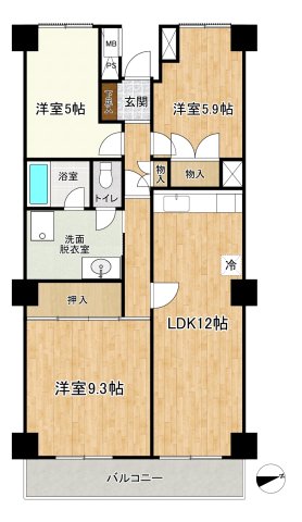 川口青木町スカイハイツの間取り