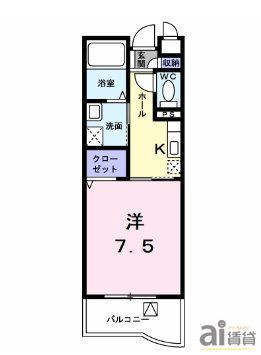西武拝島線 東大和市駅 徒歩2分 4階建 築21年の間取り写真