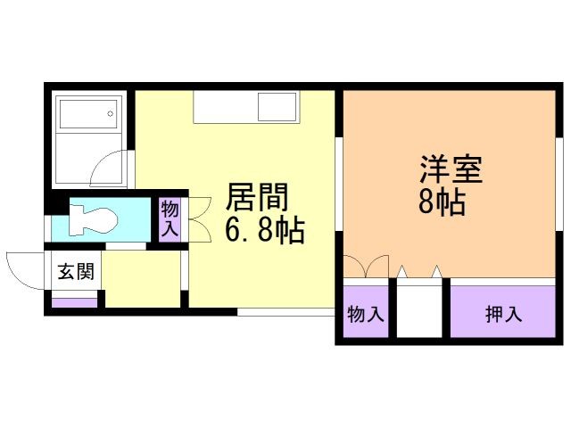 函館市日乃出町のアパートの間取り