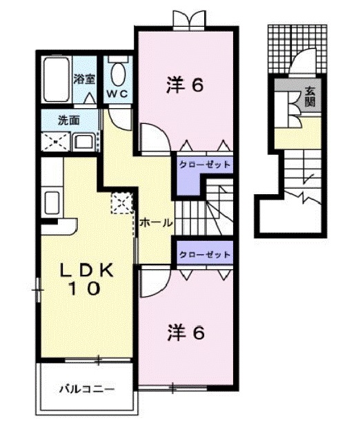 井原市高屋町のアパートの間取り