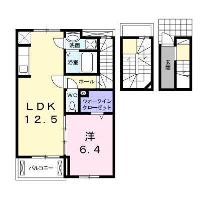 ＪＲ福塩線 道上駅 徒歩22分 3階建 築12年の間取り写真