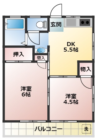 小勝コーポの間取り