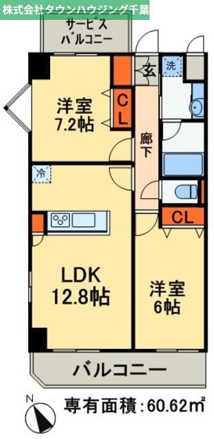 千葉市中央区弁天のマンションの間取り