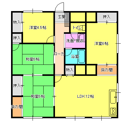 新潟市中央区西馬越のマンションの間取り