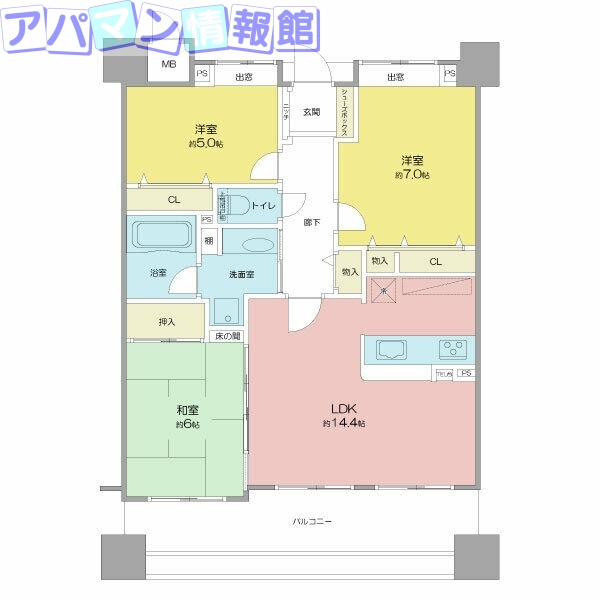 エイルマンション新潟駅南ロゼアの間取り