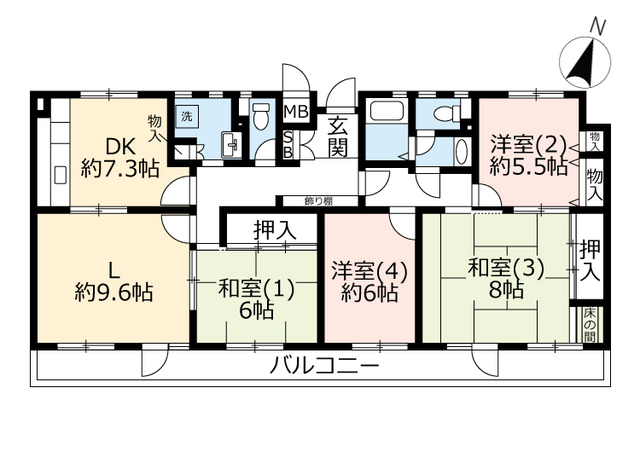 ＵＲ千葉ニュータウン高花の間取り