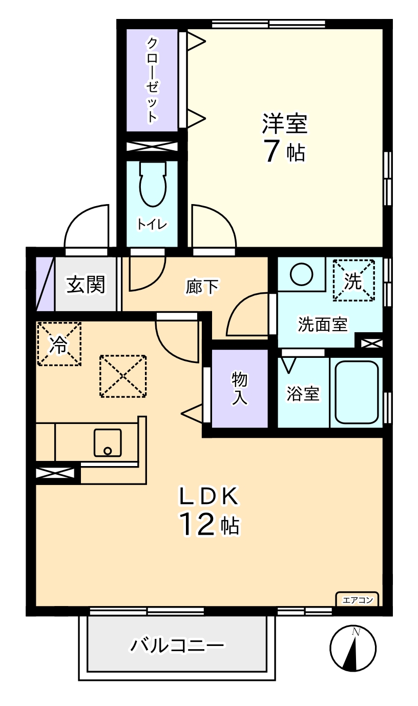 南アルプス市小笠原のアパートの間取り